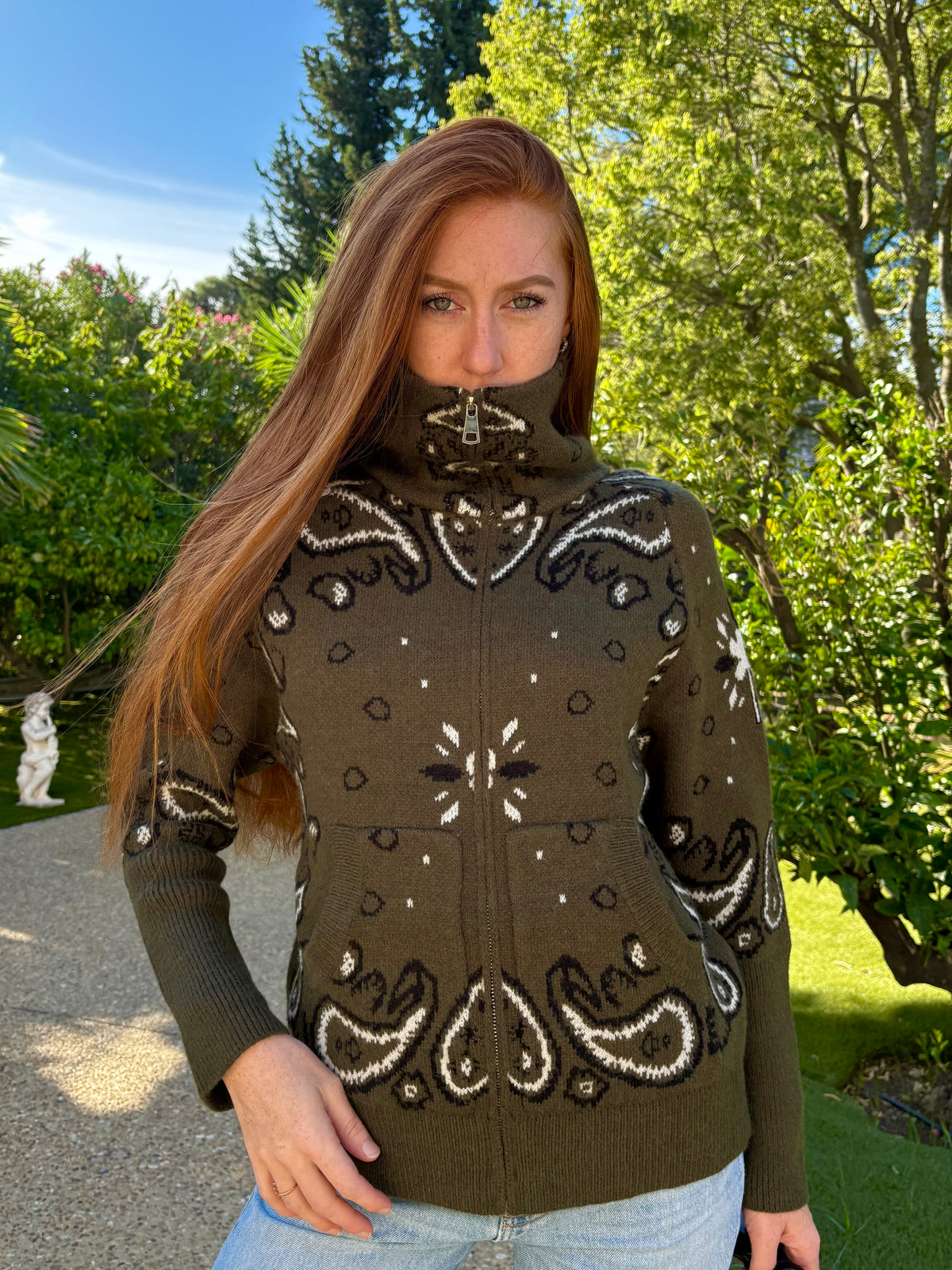 Gilet bandana kaki « Billie »