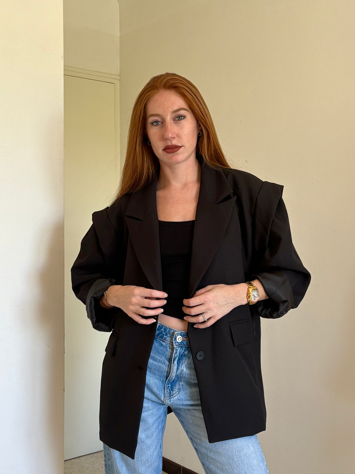 Blazer oversize noir « Manon »