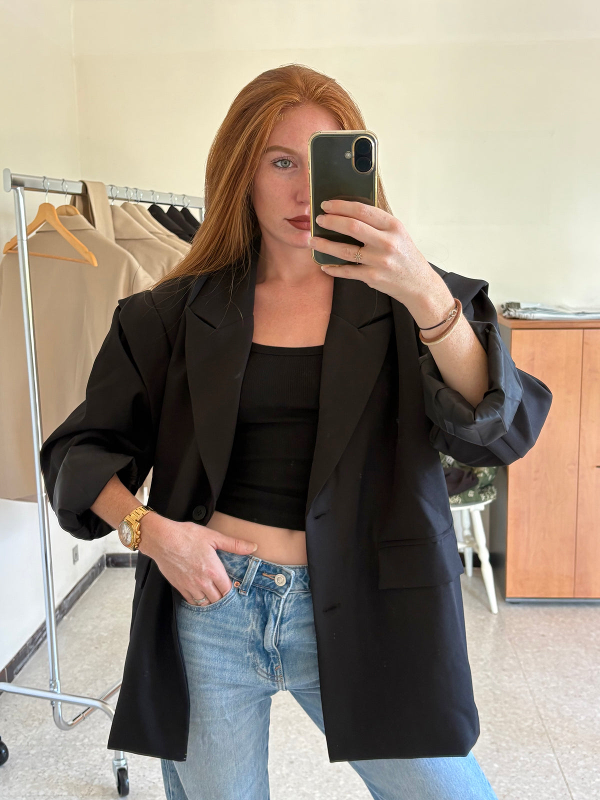 Blazer oversize noir « Manon »